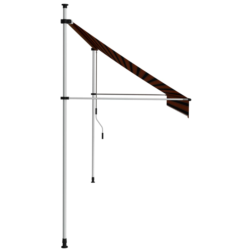 Manual Retractable Awning 137.8" Orange and Brown