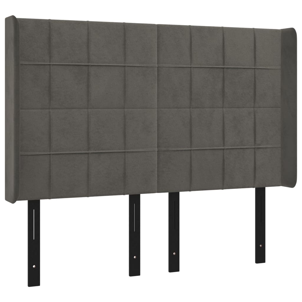 LED Headboard Dark Gray 57.9"x6.3"x46.5"/50.4" Velvet