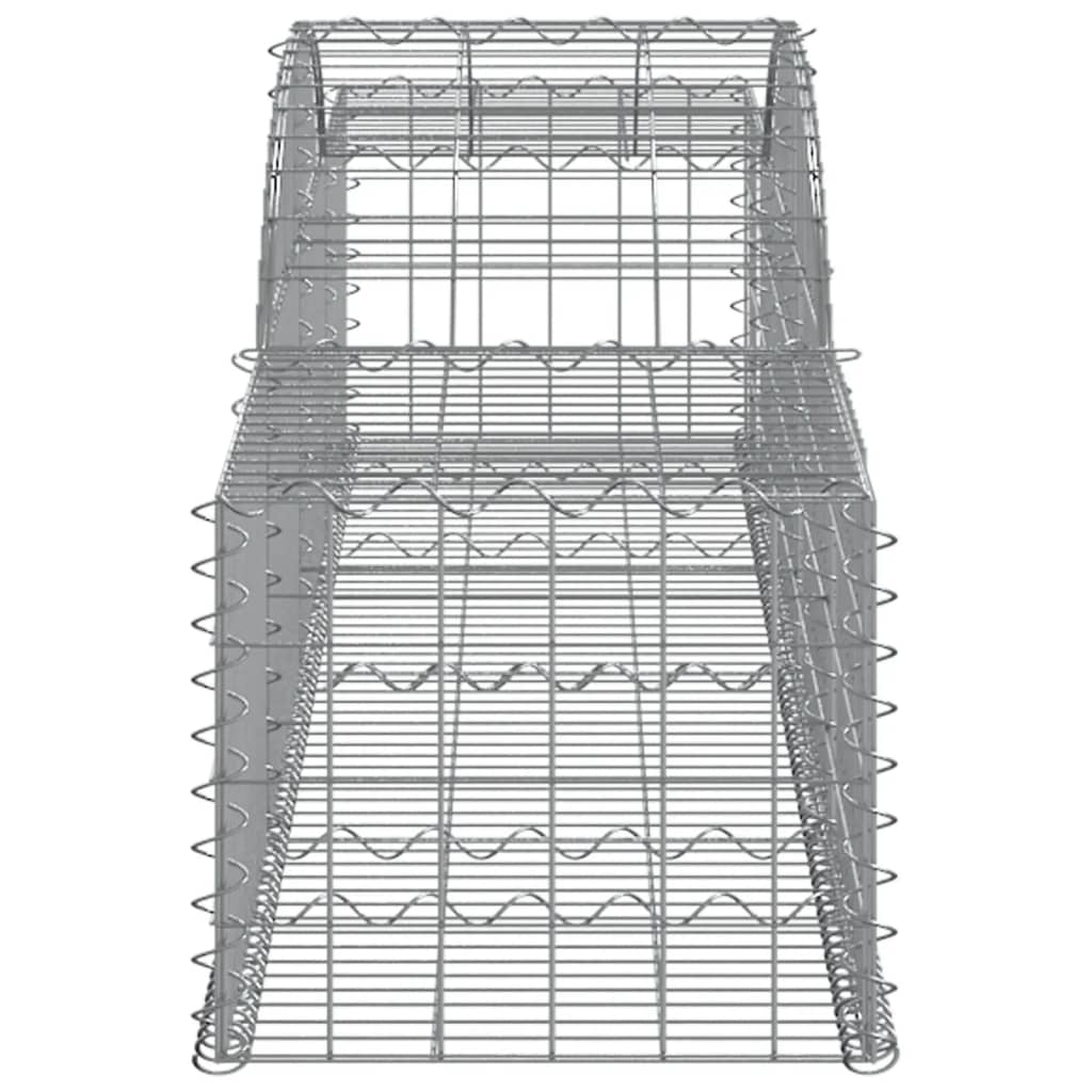 Arched Gabion Baskets 8 pcs 118.1"x19.7"x15.7"/23.6" Galvanized Iron