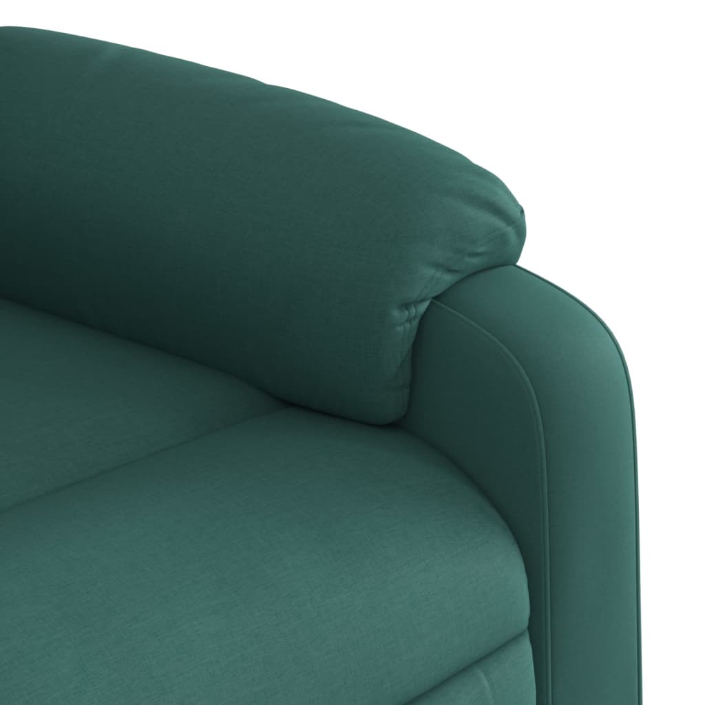 Massage Recliner Chair Dark Green Fabric