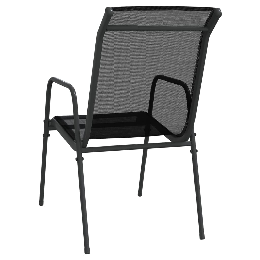 Patio Chairs 4 pcs Steel and Textilene Black