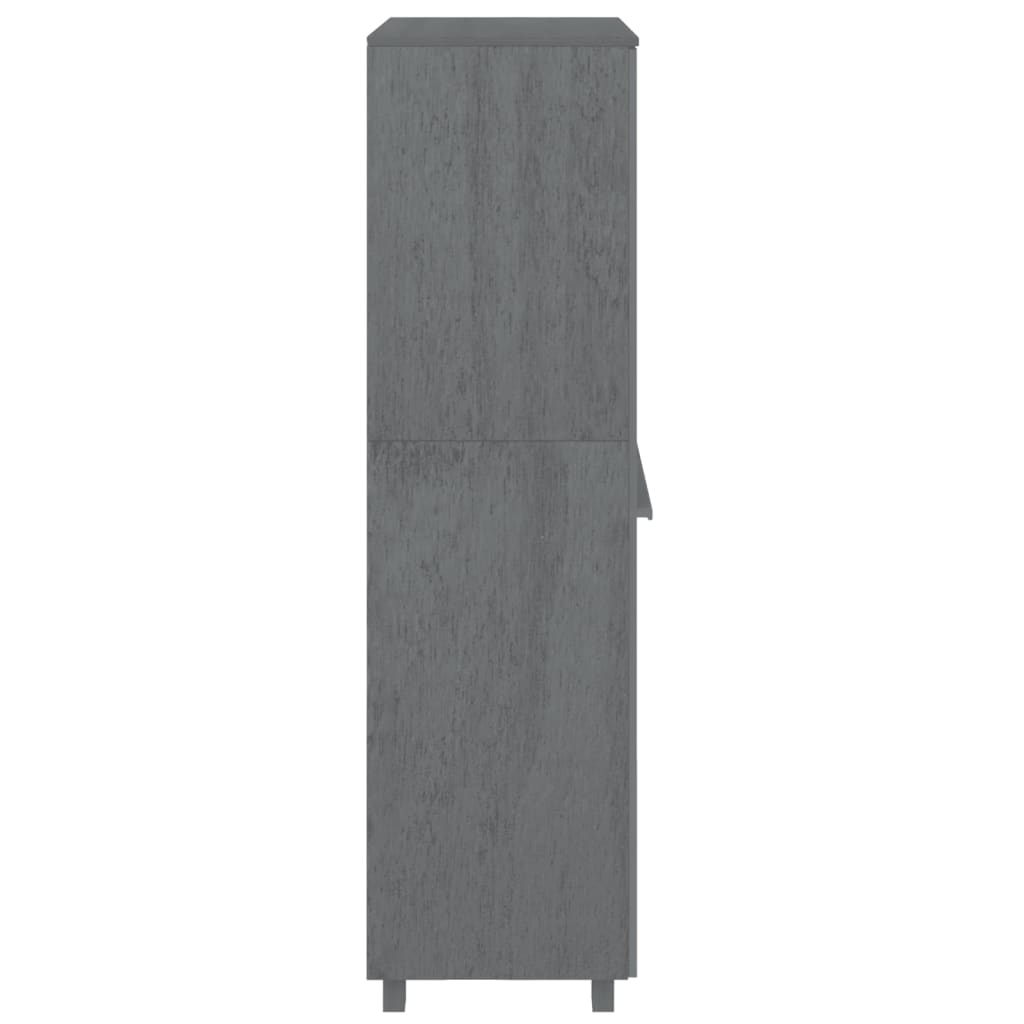 Wardrobe HAMAR Dark Gray 35"x19.7"x70.9" Solid Wood Pine