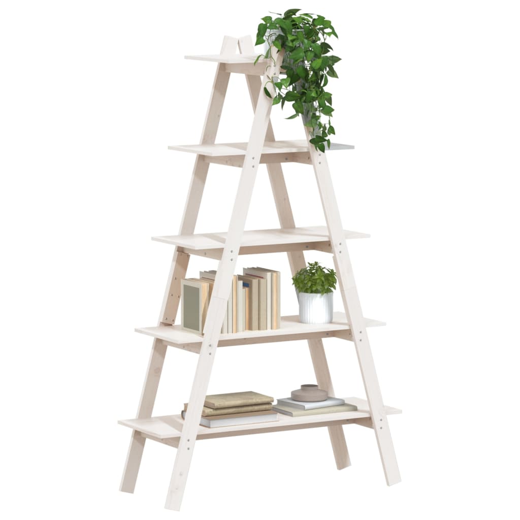 5-Tier Shelf A-shape 43.3"x15.7"x71.1" Solid Wood Pine