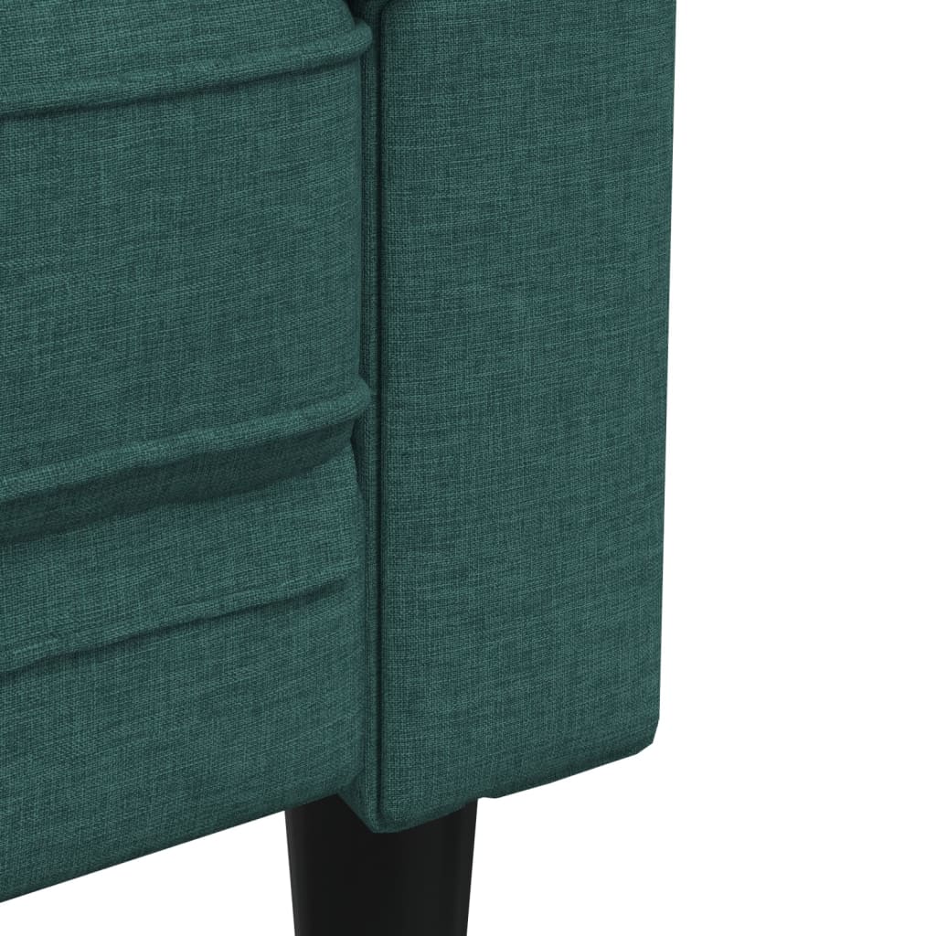 2 Piece Sofa Set Dark Green Fabric