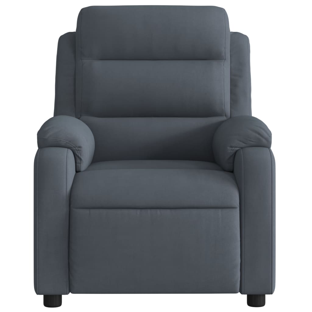 Electric Massage Recliner Chair Dark Gray Velvet