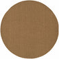 8' X 8' Tan Round Stain Resistant Indoor Outdoor Power Loomed Area Rug