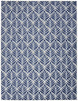 9' X 12' Blue Floral Stain Resistant Non Skid Area Rug