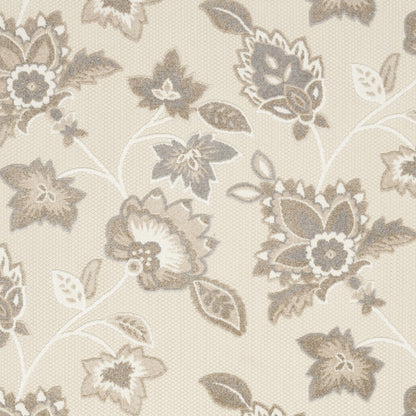 4' X 6' Beige Floral Stain Resistant Non Skid Area Rug