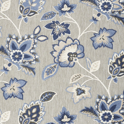 8' X 11' Blue And Grey Floral Stain Resistant Non Skid Area Rug