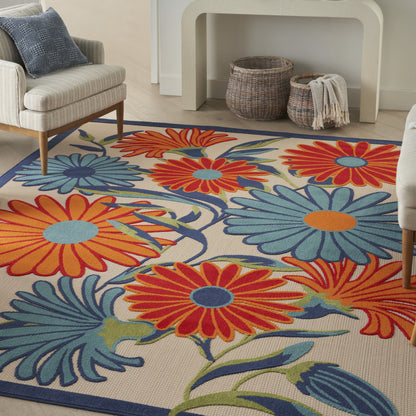 4' X 6' Multicolor Floral Stain Resistant Non Skid Area Rug