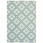 10' X 13' Blue and Ivory Geometric Stain Resistant Indoor Outdoor Area Rug