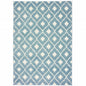 10' X 13' Blue and Ivory Geometric Stain Resistant Indoor Outdoor Area Rug