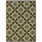 2' X 4' Brown and Ivory Floral Stain Resistant Indoor Outdoor Area Rug