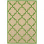 4' X 5' Green Geometric Stain Resistant Indoor Outdoor Area Rug