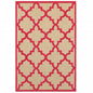 4' X 5' Red Geometric Stain Resistant Indoor Outdoor Area Rug