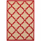 4' X 5' Red Geometric Stain Resistant Indoor Outdoor Area Rug