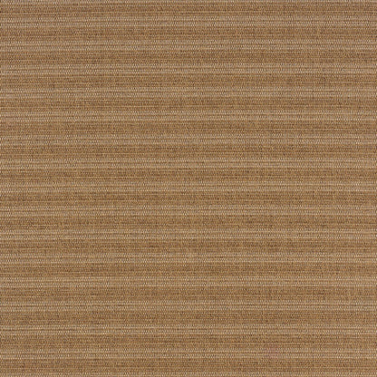 9' X 13' Tan Striped Stain Resistant Indoor Outdoor Area Rug