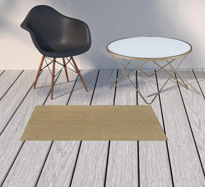 2' X 4' Tan Stain Resistant Indoor Outdoor Area Rug