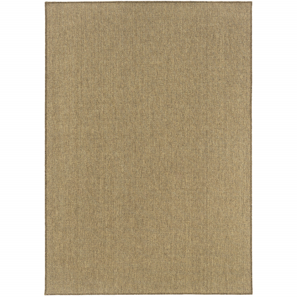 7' X 10' Tan Stain Resistant Indoor Outdoor Area Rug