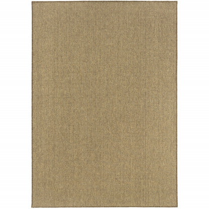 7' X 10' Tan Stain Resistant Indoor Outdoor Area Rug