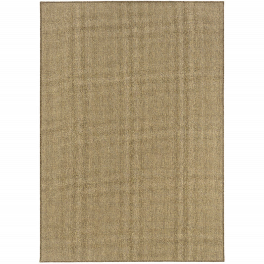 7' X 10' Tan Stain Resistant Indoor Outdoor Area Rug