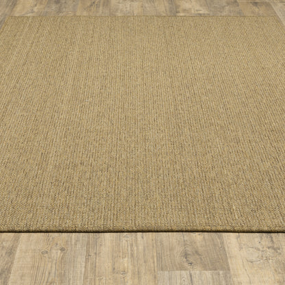 7' X 10' Tan Stain Resistant Indoor Outdoor Area Rug