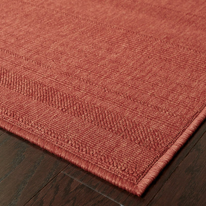 2' X 4' Red Stain Resistant Indoor Outdoor Area Rug