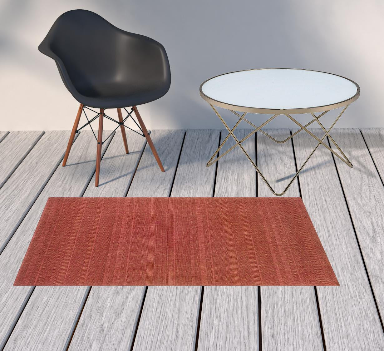 2' X 4' Red Stain Resistant Indoor Outdoor Area Rug