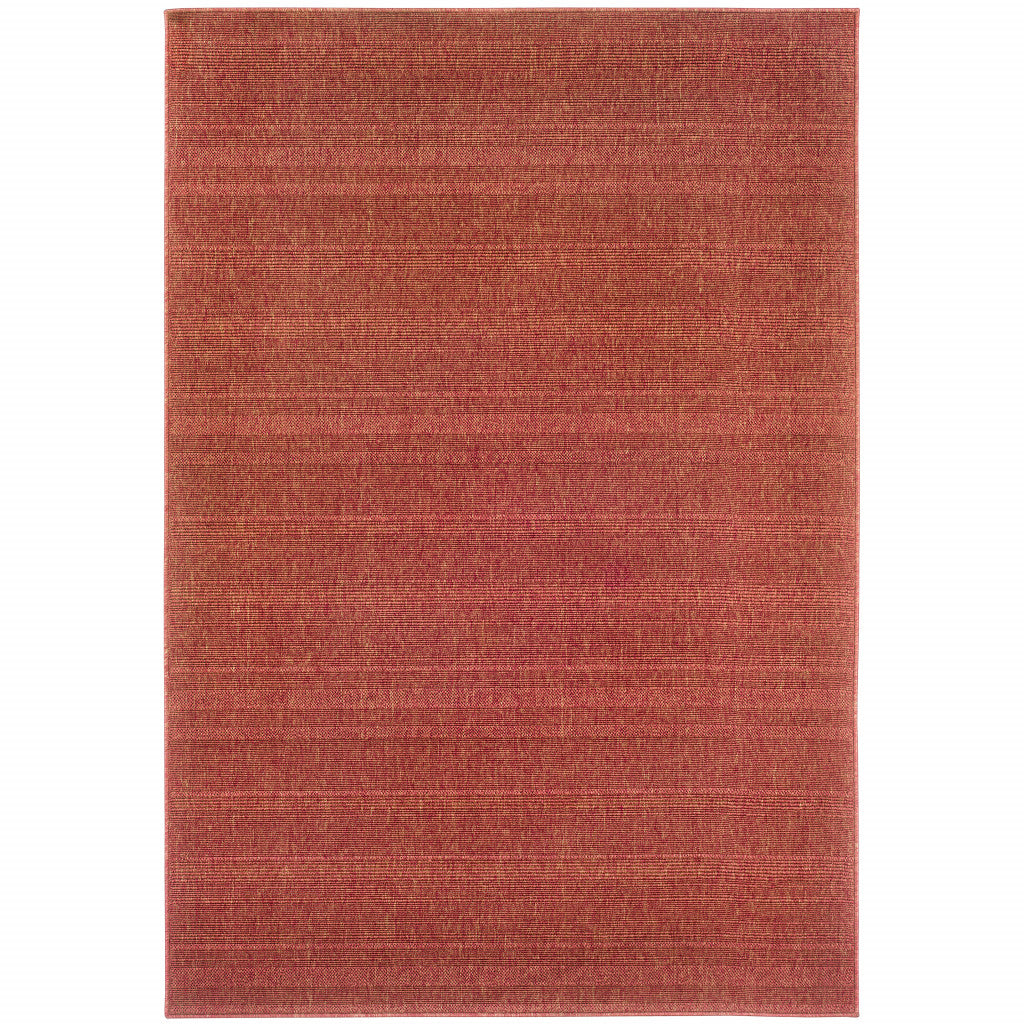 4' X 6' Red Stain Resistant Indoor Outdoor Area Rug