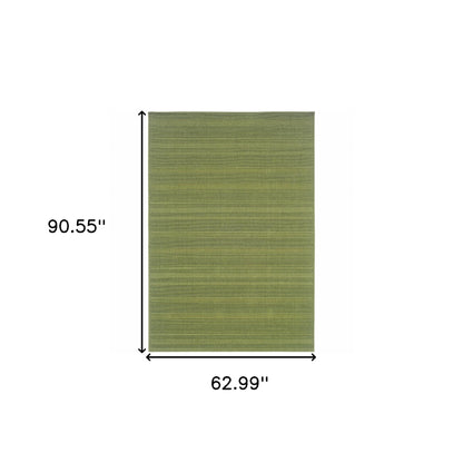 5' X 8' Green Stain Resistant Indoor Outdoor Area Rug