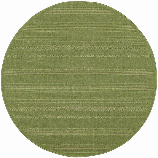 8' X 8' Green Round Stain Resistant Indoor Outdoor Area Rug