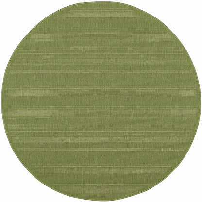 8' X 8' Green Round Stain Resistant Indoor Outdoor Area Rug