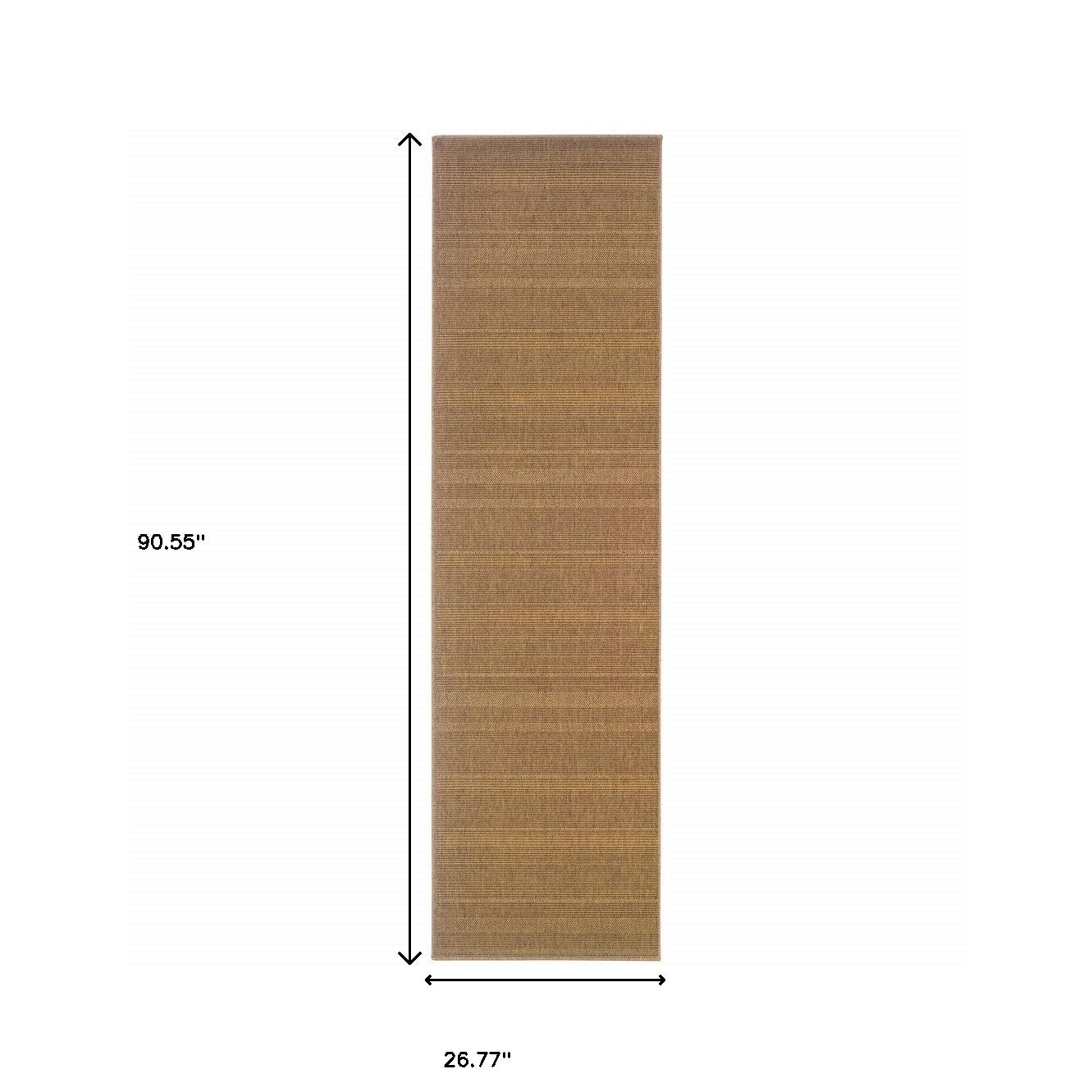 2' X 8' Tan Stain Resistant Indoor Outdoor Area Rug