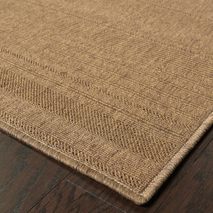 5' X 8' Tan Stain Resistant Indoor Outdoor Area Rug