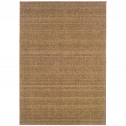 7' X 10' Tan Stain Resistant Indoor Outdoor Area Rug