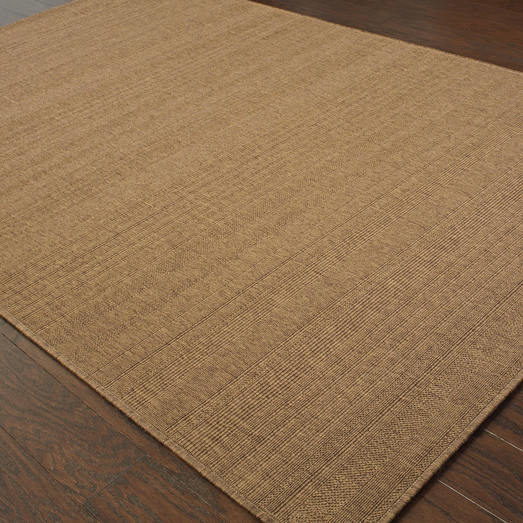 7' X 10' Tan Stain Resistant Indoor Outdoor Area Rug