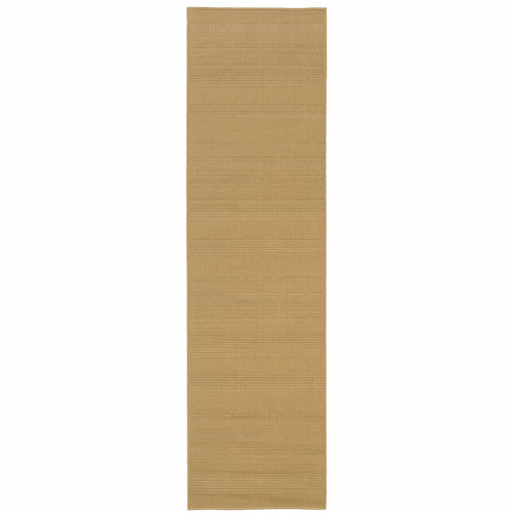 2' X 8' Beige Stain Resistant Indoor Outdoor Area Rug