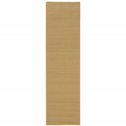 2' X 8' Beige Stain Resistant Indoor Outdoor Area Rug