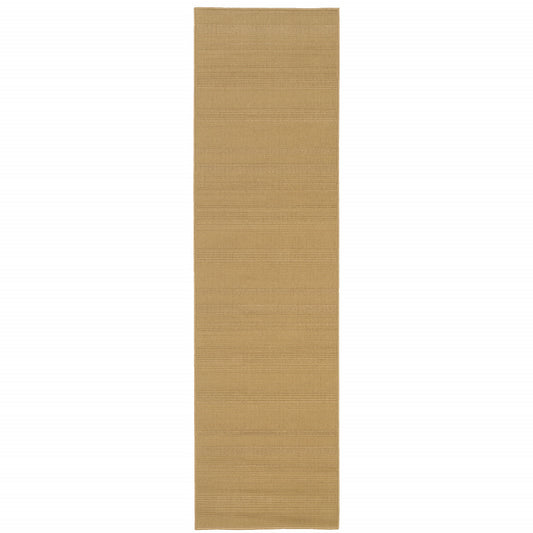 2' X 8' Beige Stain Resistant Indoor Outdoor Area Rug