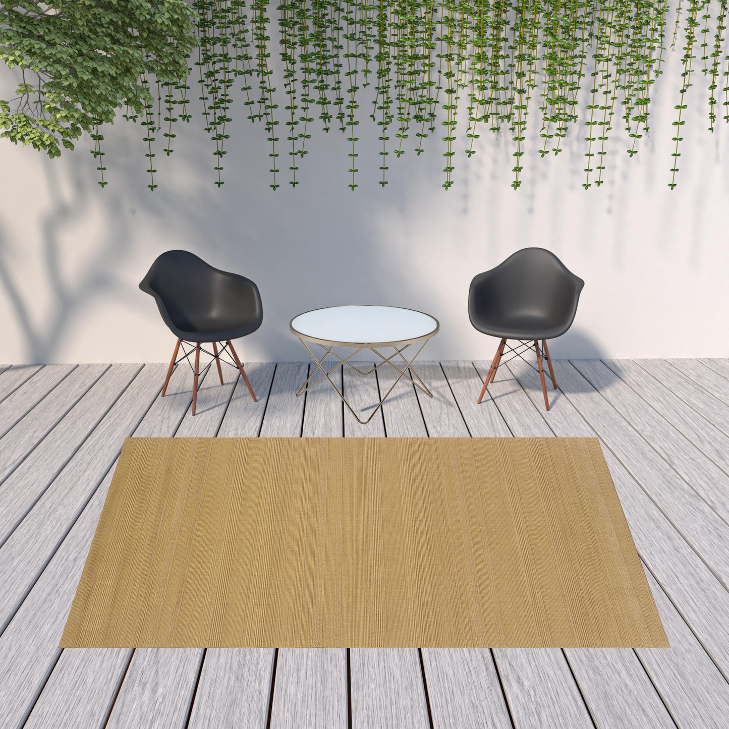 7' X 10' Beige Stain Resistant Indoor Outdoor Area Rug