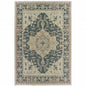 5' X 7' Gray Oriental Stain Resistant Indoor Outdoor Area Rug