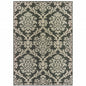 3' X 5' Gray Floral Stain Resistant Indoor Outdoor Area Rug