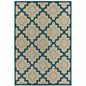 3' X 5' Blue and Gray Geometric Stain Resistant Indoor Outdoor Area Rug