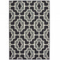 2' X 4' Black and Gray Geometric Stain Resistant Indoor Outdoor Area Rug