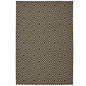 5' X 8' Black and Tan Geometric Stain Resistant Indoor Outdoor Area Rug