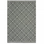 4' X 6' Gray and Ivory Geometric Stain Resistant Indoor Outdoor Area Rug