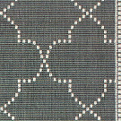 8' X 11' Gray and Ivory Geometric Stain Resistant Indoor Outdoor Area Rug