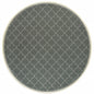 8' X 8' Gray and Ivory Round Geometric Stain Resistant Indoor Outdoor Area Rug