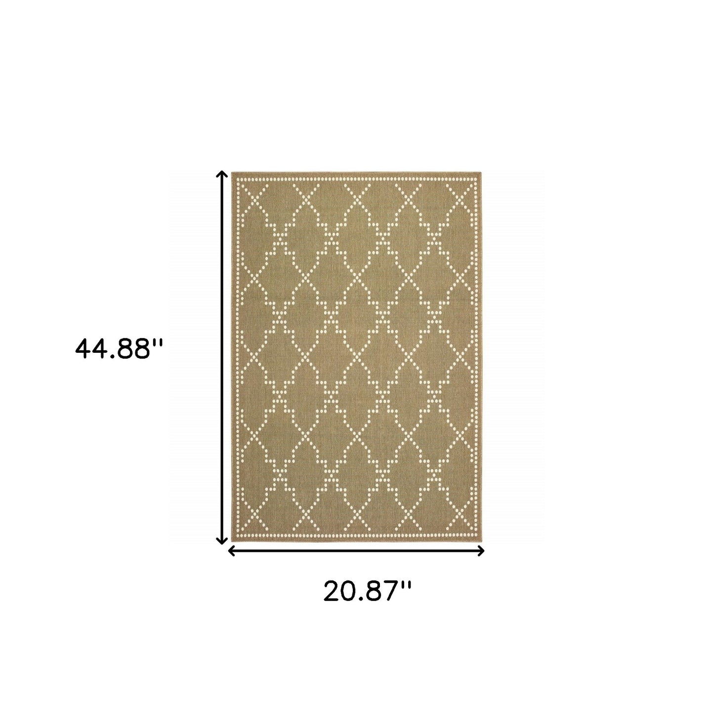 2' X 4' Tan Geometric Stain Resistant Indoor Outdoor Area Rug