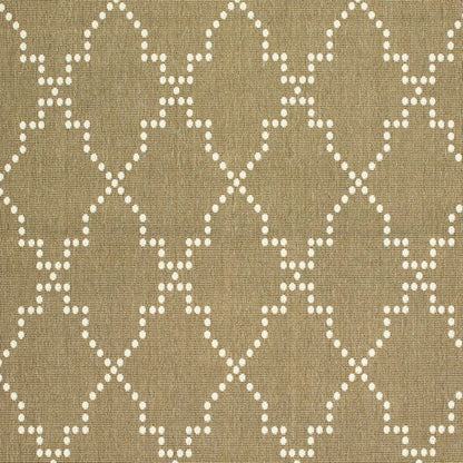 2' X 4' Tan Geometric Stain Resistant Indoor Outdoor Area Rug